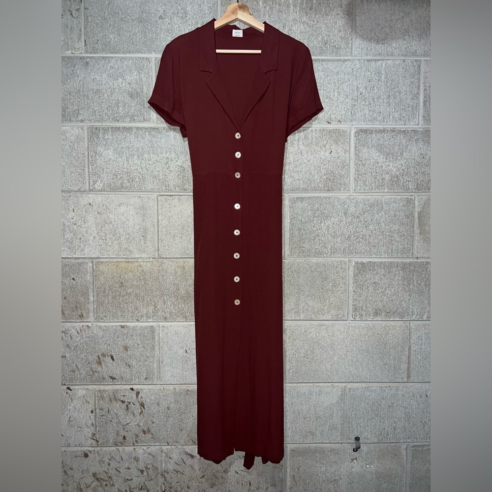 Wilfred Aritzia Sonore button-up Japanese crepe collared shirt midi dress - Picture 4 of 7